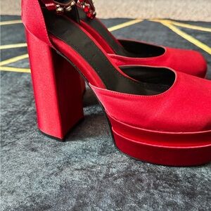 Elegant Red Platform Heels